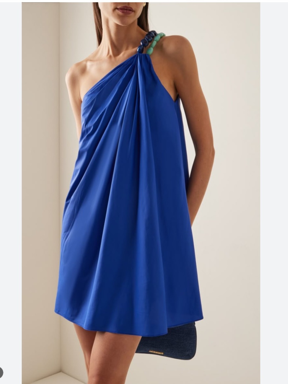 STAUD Sz L Mini Mason Royal Blue Dress